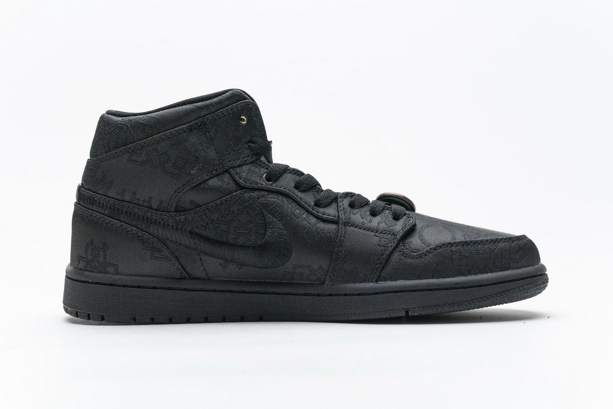 CU2804-300 Edison Chen x Air Jordan 1 Mid “Fearless Black” - Image 13