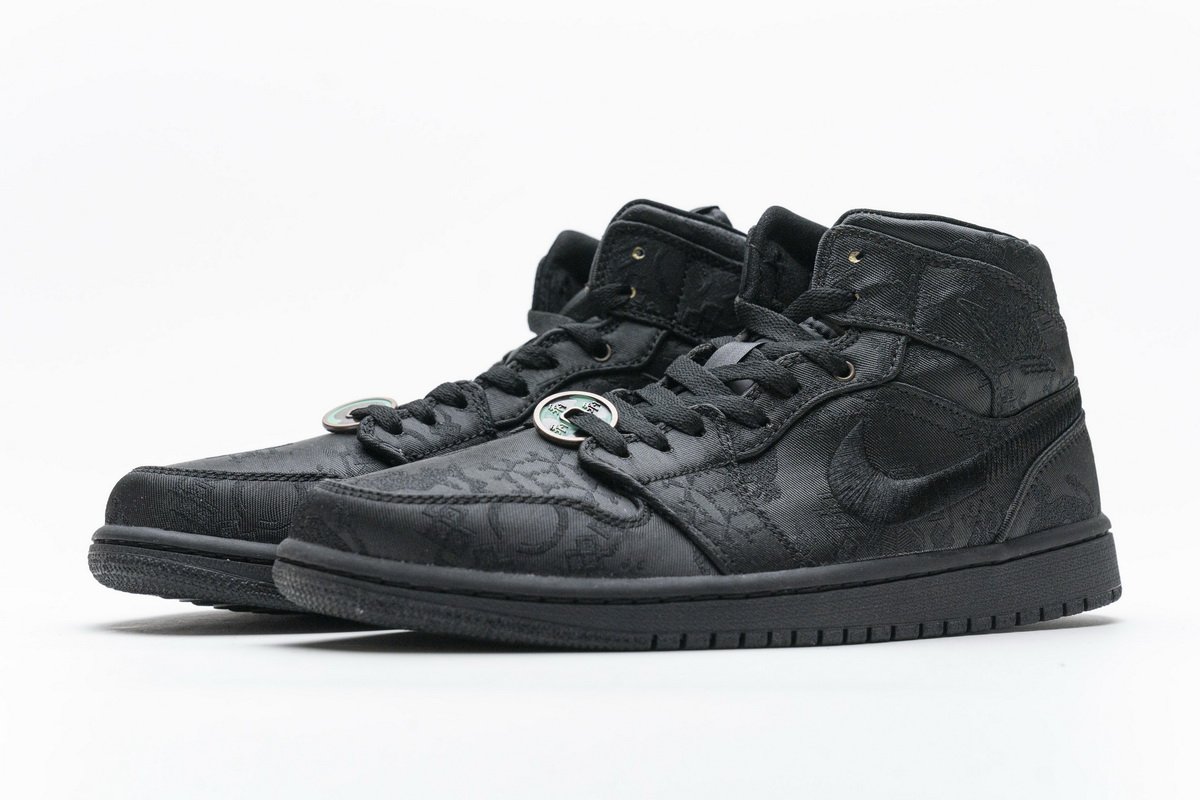 CU2804-300 Edison Chen x Air Jordan 1 Mid “Fearless Black” - Image 9